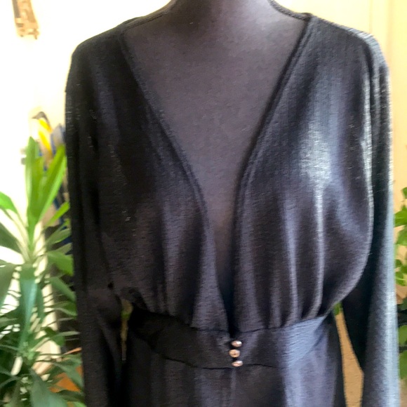1X. Impressive. Black Honey Lace Knit Duster - Picture 2 of 4